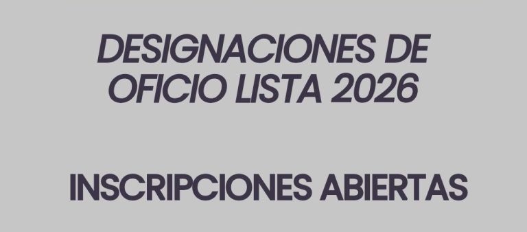 Designaciones de Oficio 2026